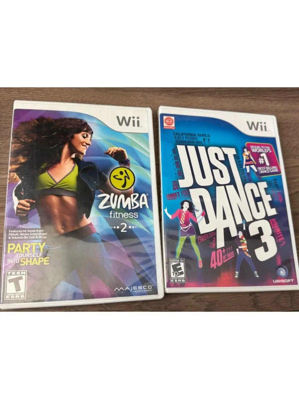 Nintendo Wii 2 Game Lot Bundle Just Dance 3 & Zumba Fitness 2 CIB